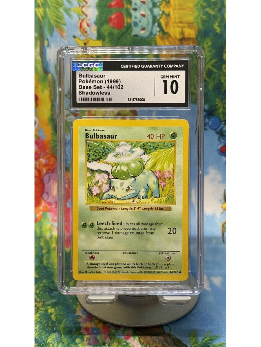 Bulbasaur Base Set 44/102 1999 Shadowless CGC 10